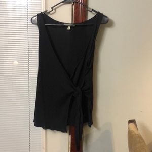 Express Black Knit Wrap Tank